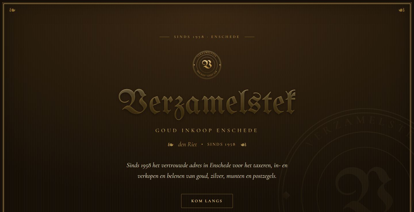 Verzamelstek den Riet website screenshot